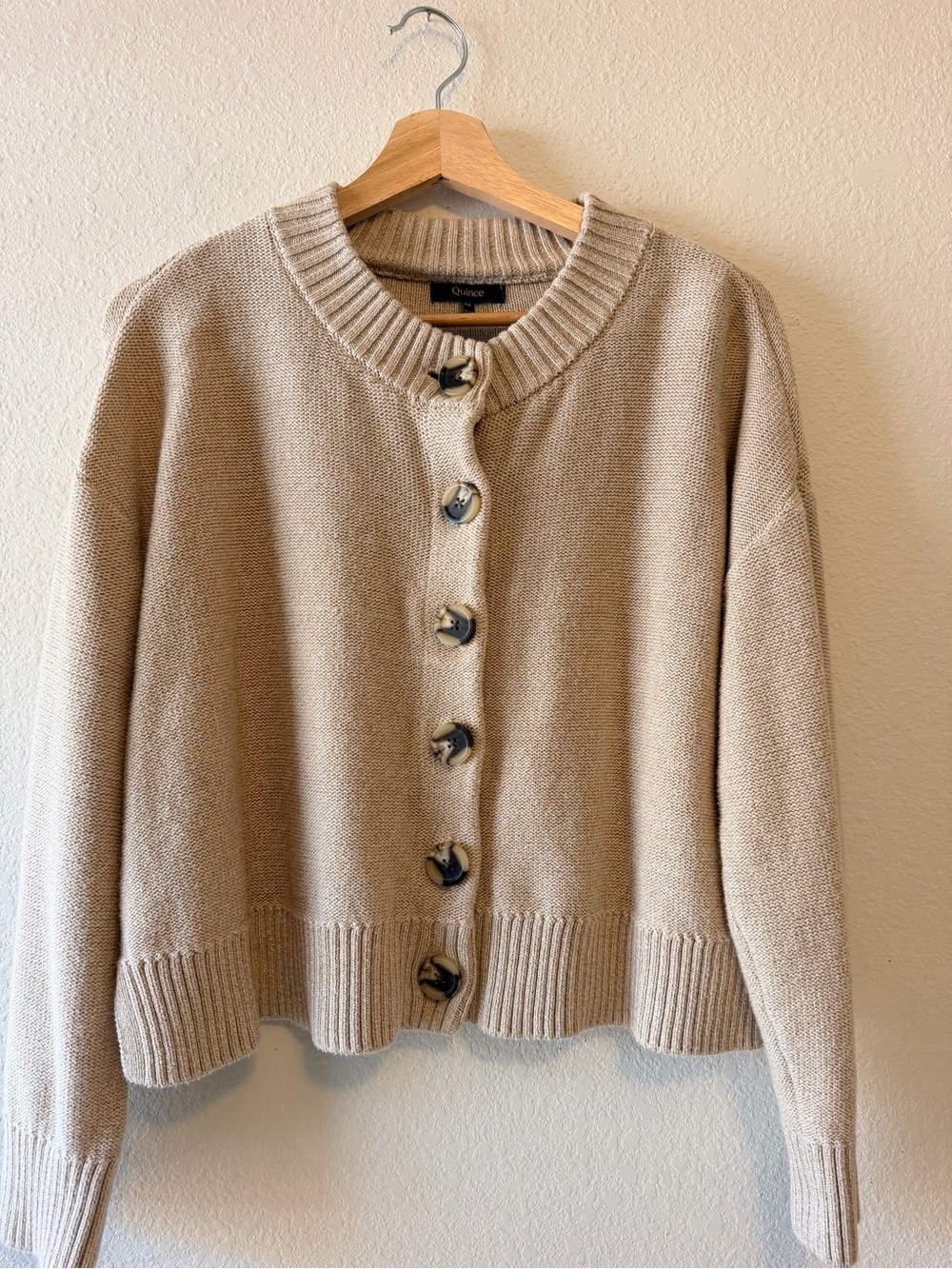 Quince Organic Cotton Cropped Cardigan M